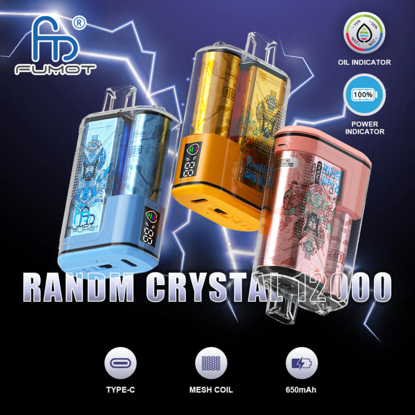 Fumot Crystal 1 kus - 12 000 jednorázových vape boxů 20 ml dračí led B4FVLH265 Fumot Flavors