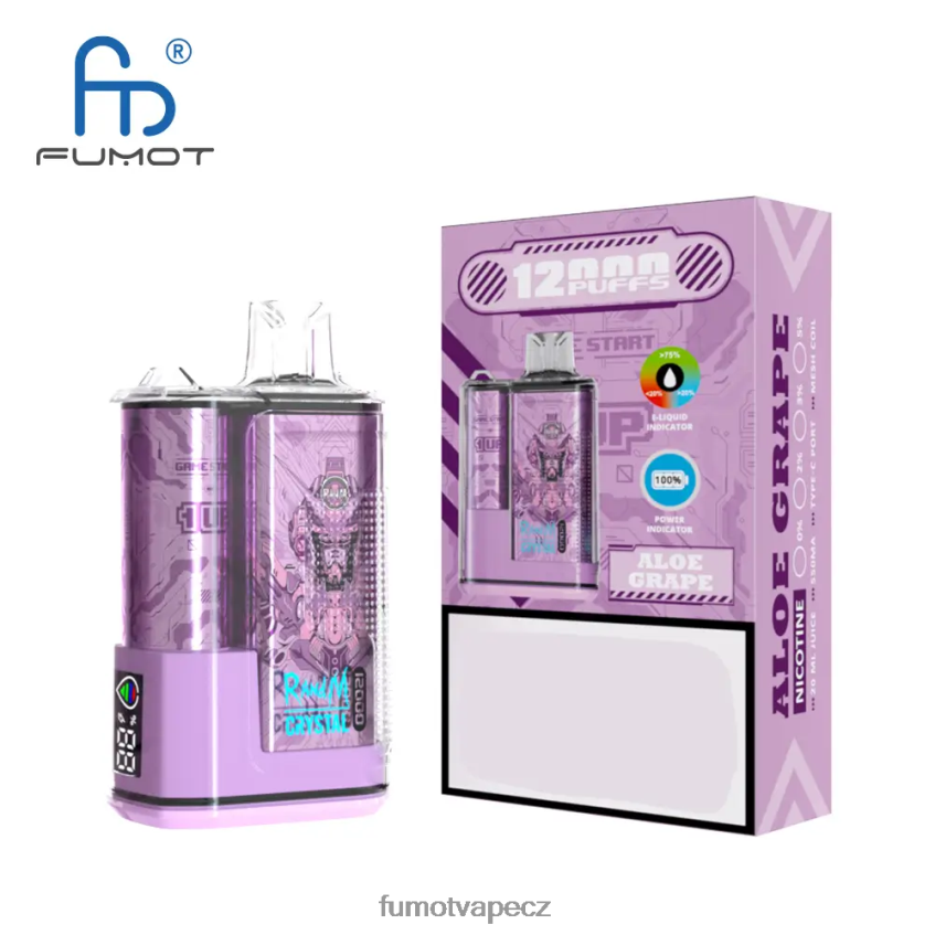 Fumot Crystal 20ml 12000 jednorázový vape box (1 kus) jahodový led B4FVLH280 Fumot Vape Nicotine