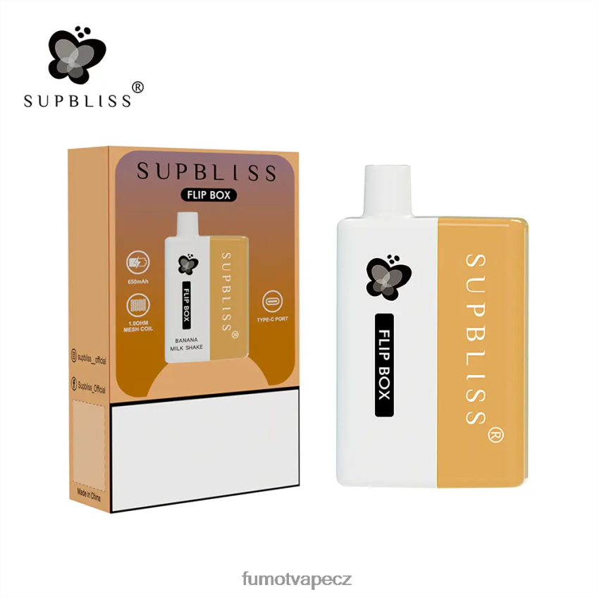 Fumot Supbliss Flip box 6000 vyměnitelná vape sada - 10ml (1 kus) banánový koktejl B4FVLH330 Fumot Vape Nicotine