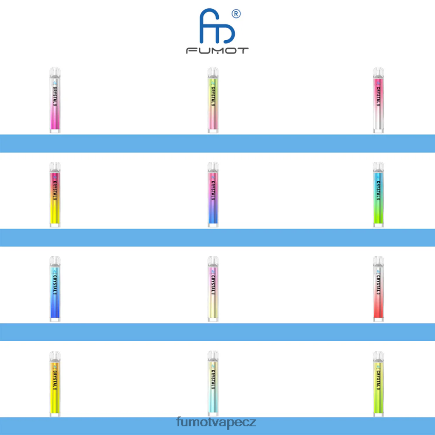 Fumot Crystal 2ml (sada 3 kusů) jednorázová vapka - 600 tpd - kompatibilní broskev mango B4FVLH389 Fumot Factory