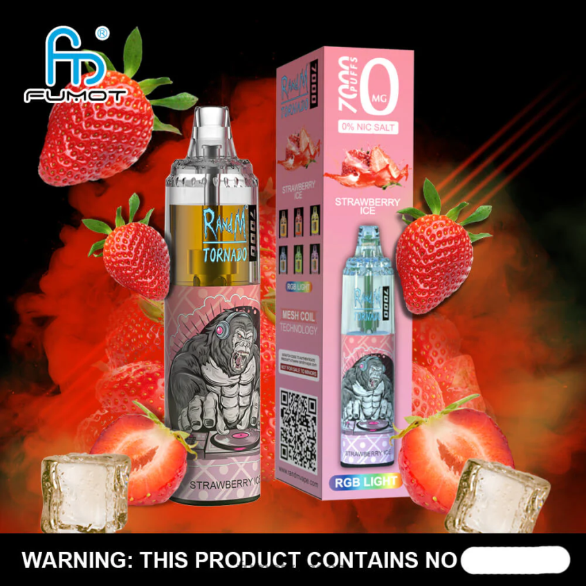 Fumot Tornado 0% 7000 14ml jednorázové vape pero (1 kus) ledový pop B4FVLH519 Fumot Factory