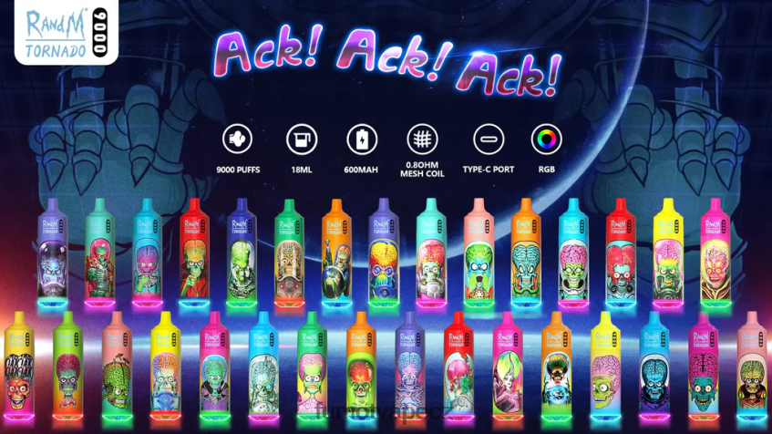 Fumot Tornado 18ml jednorázové vape pero 9000 (1 kus) Černý led B4FVLH33 Fumot Vape Online Shop