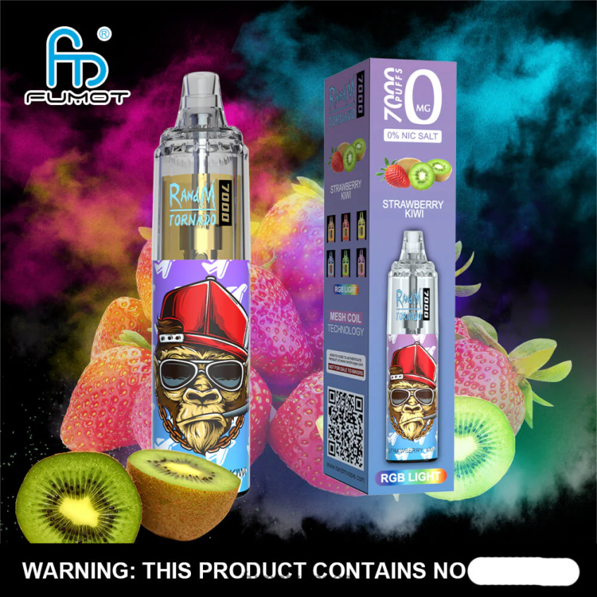 Fumot Tornado 7000 jednorázové vape pero 0% - 14ml (1 kus) červené jablko citron B4FVLH534 Fumot Vape Sale