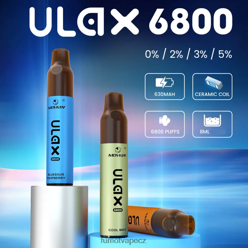 Fumot Movkin Ulax 6800 jednorázová vapka, keramická spirálka - 8ml (1 kus) broskev mango B4FVLH326 Fumot Vape Flavors